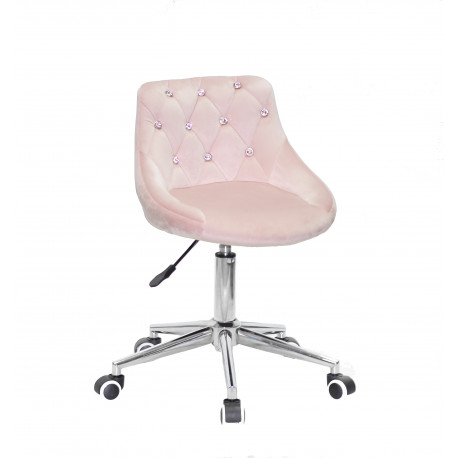 Кресло со стразами Onder Mebli Foro+SV Modern Office Бархарт Розовый B-1021