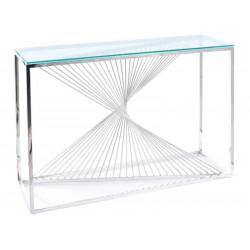 Стол журнальный Flame С  прозрачное стекло/серебро  Signal