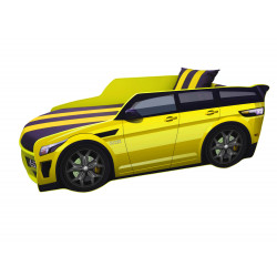 Кровать-машинка с подъёмным механизмом+матрас Viorina-Deko Premium Р001 Range Rover Жёлтый
