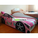 Кровать-машинка с ящиком+матрас Viorina-Deko Элит  Princess Е-7 Розовый