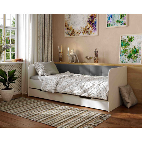 Кровать односпальная с ящиком Valencia Viorina-Deko тёмно-серый