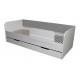 Кровать односпальная с ящиком+защитный бортик Valencia Viorina-Deko светло-серый