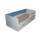 Кровать односпальная с ящиком+защитный бортик Valencia Viorina-Deko синий