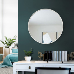 Зеркало круглое в металлической белой раме Art-com МР-3