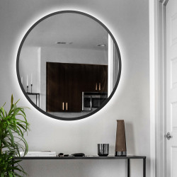 Зеркало круглое на основе ЛДСП с подсветкой Art-com ZL2 Черный 100х100