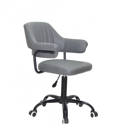 Кресло офисное Onder Mebli Jeff BK-Office Кожзам Серый 1001