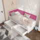 Кровать с ящиками Brooklyn Viorina-Deko Coral/White