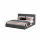 Кровать с мягким изголовьем Viorina-Deko Insta Dark Grey