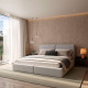 Кровать с мягким изголовьем Viorina-Deko Insta Light Grey