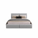 Кровать с мягким изголовьем Viorina-Deko Insta Light Grey