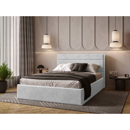 Кровать с мягким изголовьем Viorina-Deko Street Light Grey
