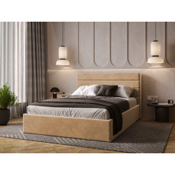 Кровать с мягким изголовьем и подъемным механизмом Viorina-Deko Street Beige