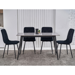 Обеденный керамический стол TM-100 ребекка грей/черный Vetro Mebel
