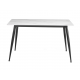 Стол керамический TM-100 белый мрамор/черный Vetro Mebel