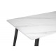 Стол керамический TM-100 белый мрамор/черный Vetro Mebel