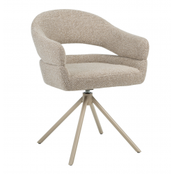 Стілець Поворотний Vetro Mebel R-180 Бежевий Льон/Капучино