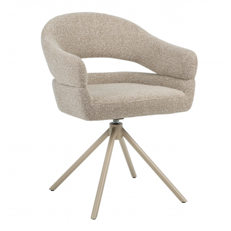 Стілець Поворотний Vetro Mebel R-180 Бежевий Льон/Капучино