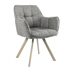 Стул Vetro Mebel M-235 с подлокотниками Серый Агат/Капучино