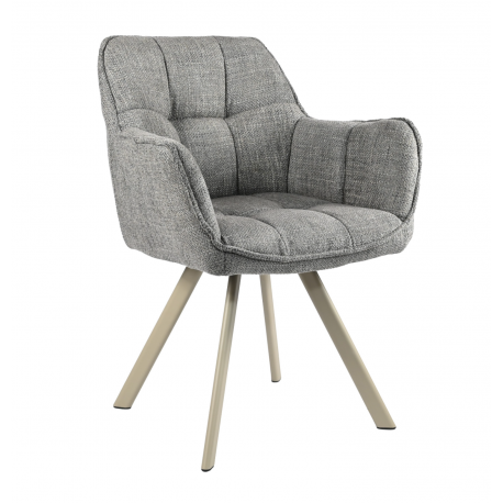 Стул Vetro Mebel M-235 с подлокотниками Серый Агат/Капучино