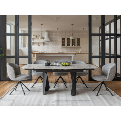 Керамический Раздвижной Стол Vetro Mebel Нардо TML-1270 Клауди Грей/Черный