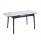 Стол Обеденный Керамический Vetro Mebel TM-87 Раскладной Белый Мрамор/Черный