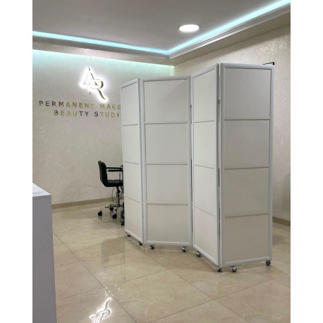 Медична пластикова ширма-перегородка Кантрі на колесах 180х192 см (Живе фото)