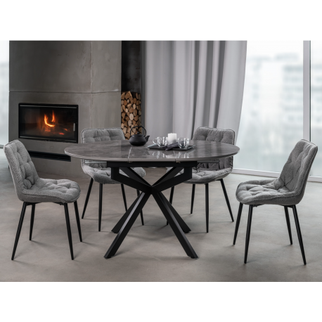 Керамічний стіл Офелія TML-1250 Спайдер Грей / Чорний