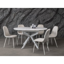 Керамический стол Офелия TML-1250 Калакатта Кристалл / Белый