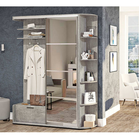 Прихожая-купе Хит + консоль (зеркало 4 секции) Комфорт-мебли — 10 цветов