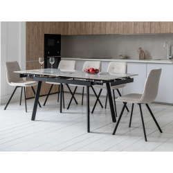 Керамический стол Vetro Mebel TM-98-1 Панда Вайт / Черный