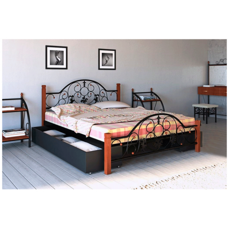 Кровать Жозефина на деревянных ножках Металл-Дизайн