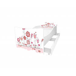 Кровать с ящиком Viorina-Deko Kinder 49 Цветы