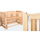 Кроватка для новорожденного с откидной стенкой и маятником Goydalka Natali 1В36-2 Бук