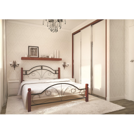 Кровать двухспальная Диана на деревянных ножках Металл-Дизайн