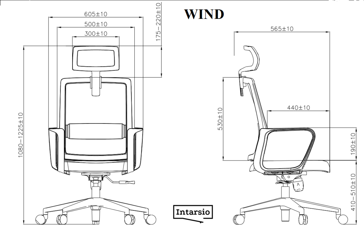 Кресло Wind CH Серый/черный/белый Intarsio 