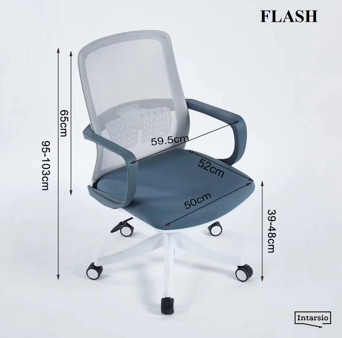 Кресло Flash PL серый/синий/белый Intarsio 