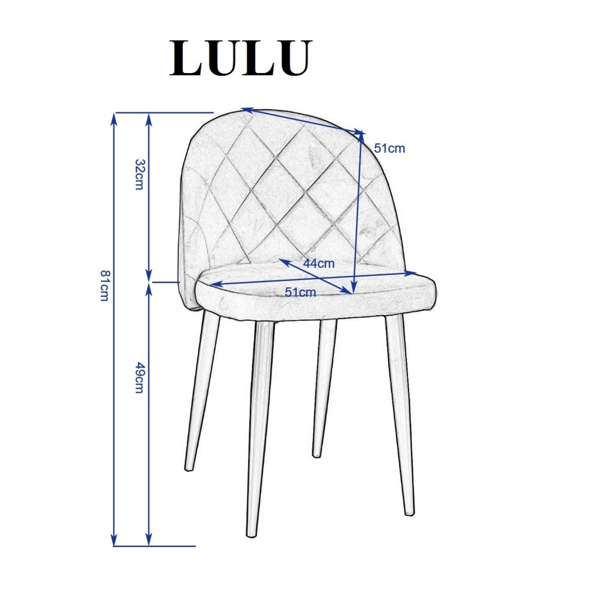 Стул Lulu черный каркас/серый Intarsio