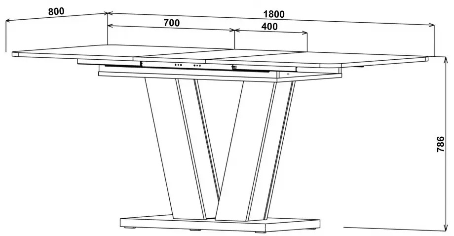 Стол обеденный Torino 140-180 белая аляска/индастриал Intarsio