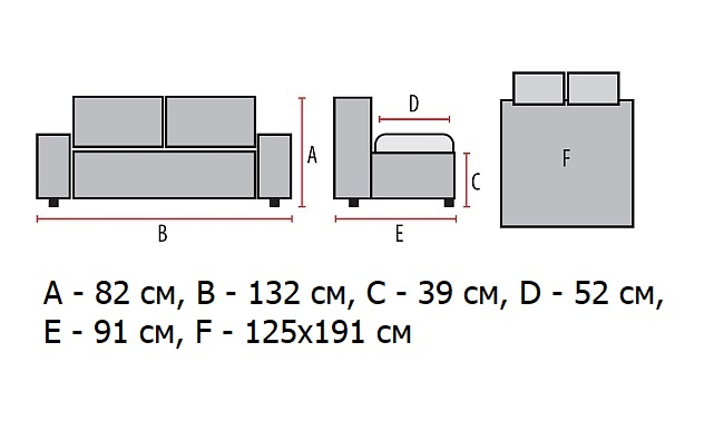 размеры дивана
