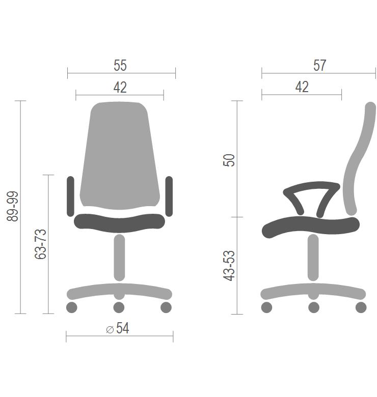 Кресло Тезия PL PR серый А-класс