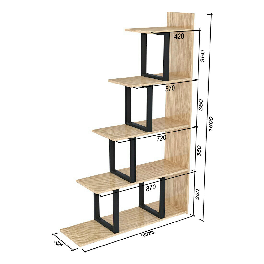 Стеллаж-перегородка L-160 Loft Design